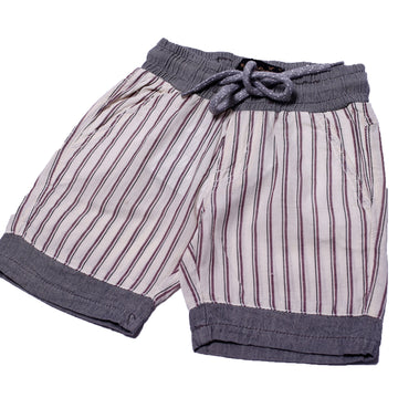 NEW CREAM & GREY WITH MAROON STRIPES SHORTS 25
